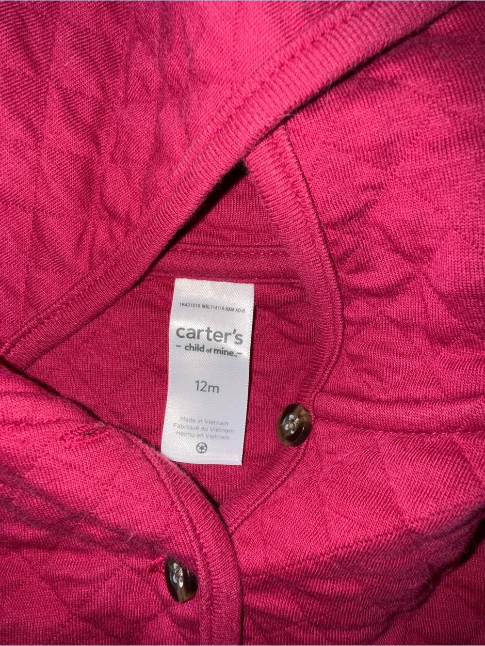 Carter's Fuchsia Quilted Hoodie with Black & Gray Plaid Dress